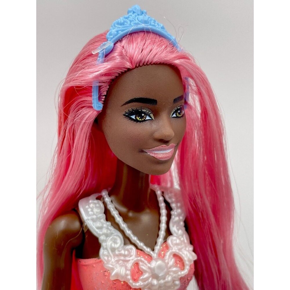 Barbie Dreamtopia African American Royal Princess Doll Pink Hair - Picture 2 of 15